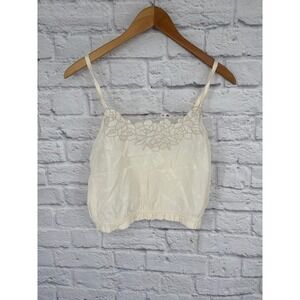 Offline by Aerie Cream Lace Trim Bralette Cami Lyocell Boho Soft girl Size M